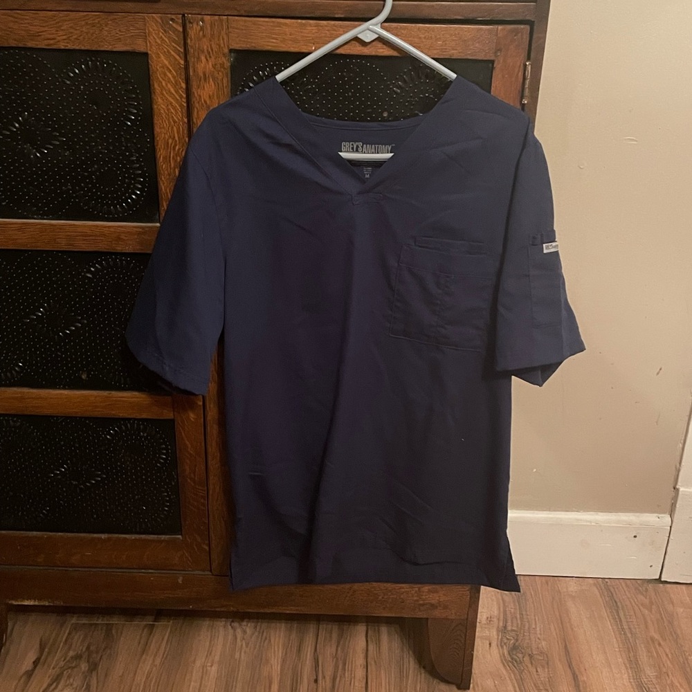Grey’s Anatomy scrub top, navy blue